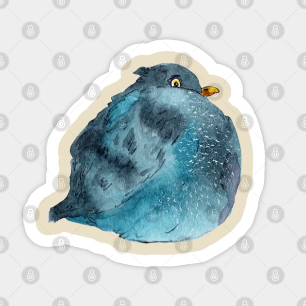 A Fat Pigeon Sticker by Duck Cloud 9